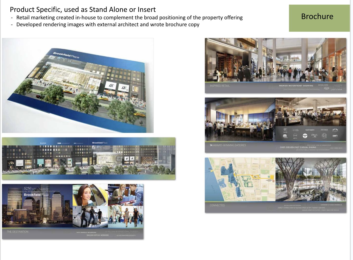 Product-specific brochure system & renderings